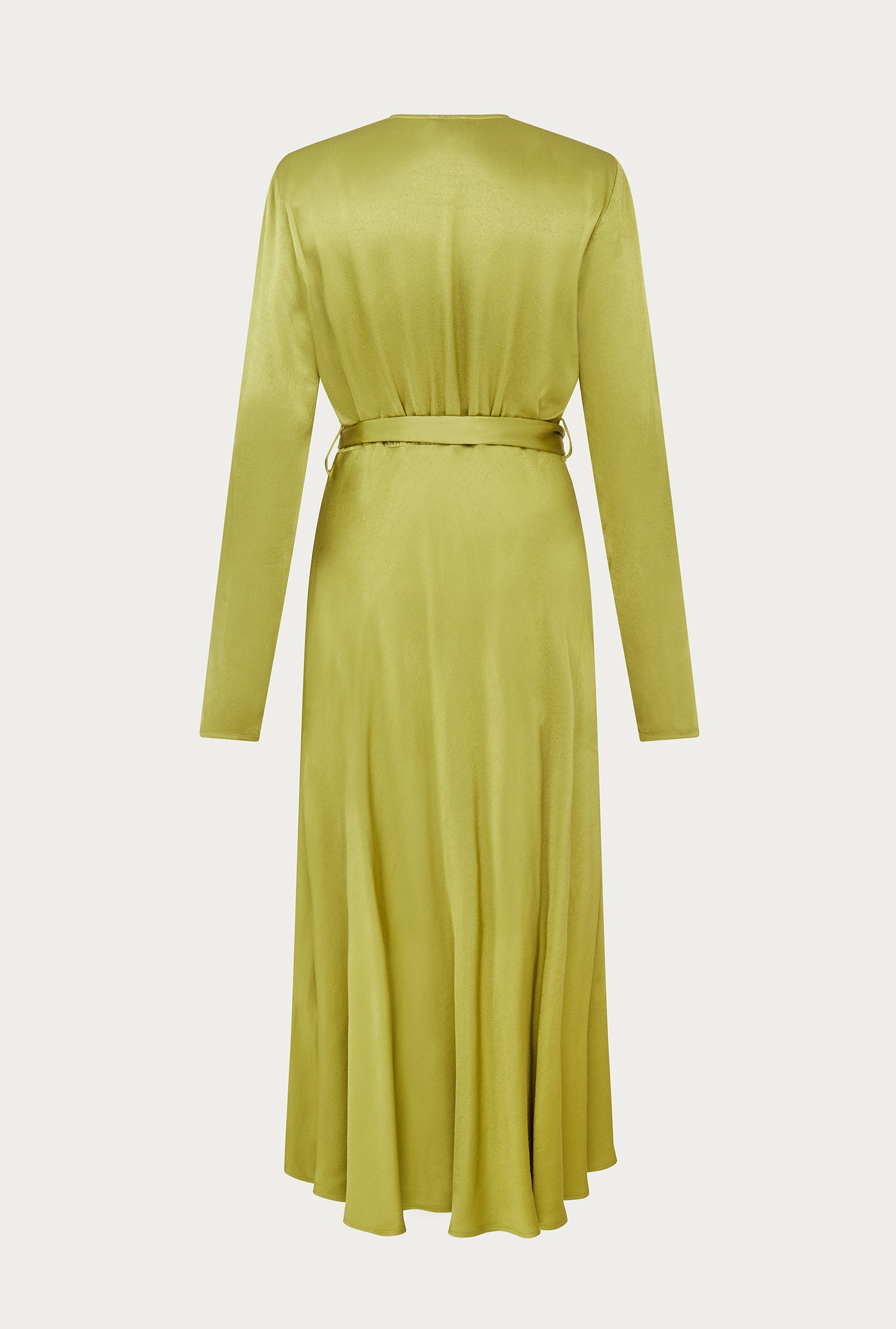 Meryl Olive Satin Midi Dress Ghost London