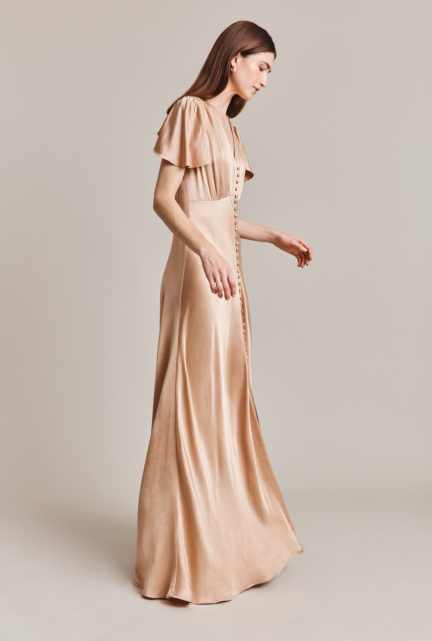 Delphine Satin Maxi Dress Ghost London