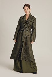 Tabitha Quilted Satin Coat
