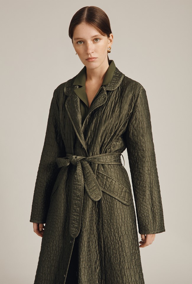 Tabitha Quilted Satin Coat