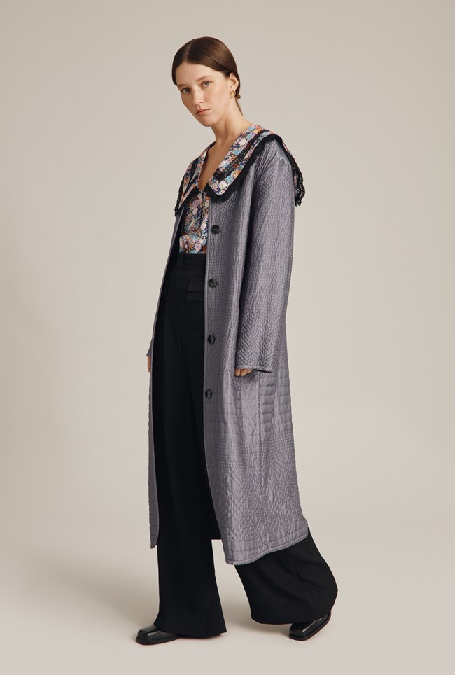 Harlow Quilted Satin Coat