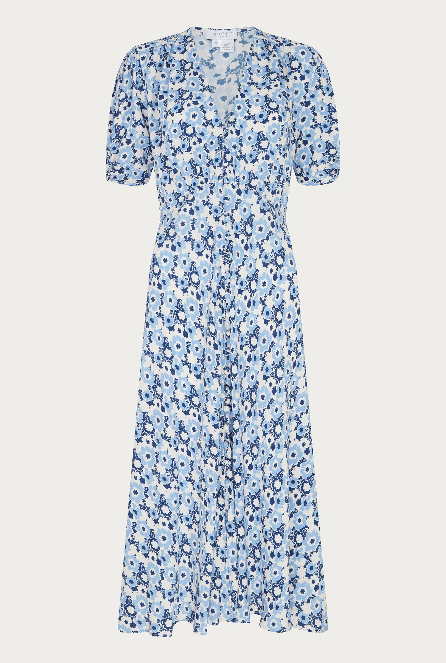 Flo Navy Floral Dress | Ghost London