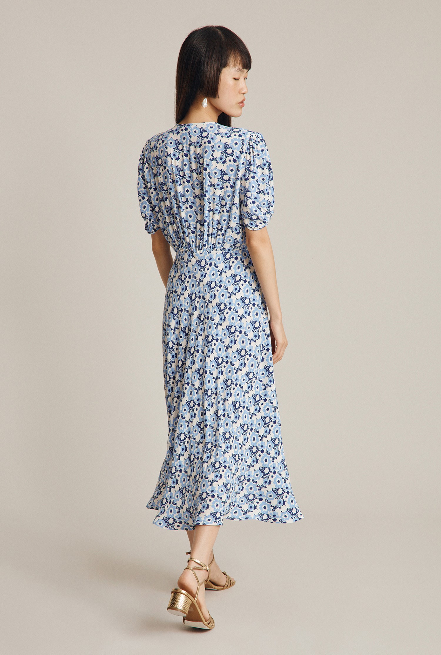 Flo Navy Floral Dress | Ghost London