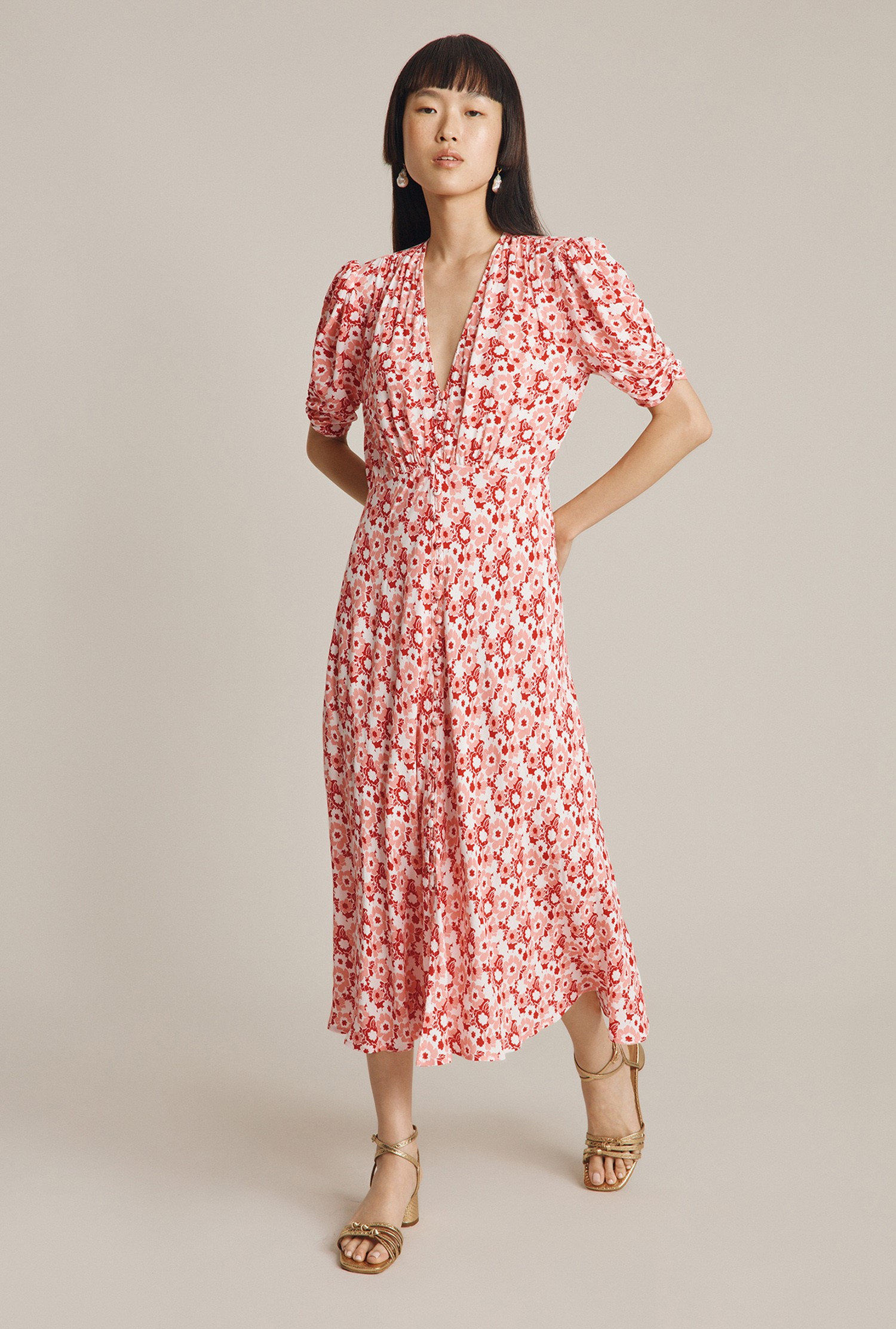 Flo Pink Floral Dress | Ghost London