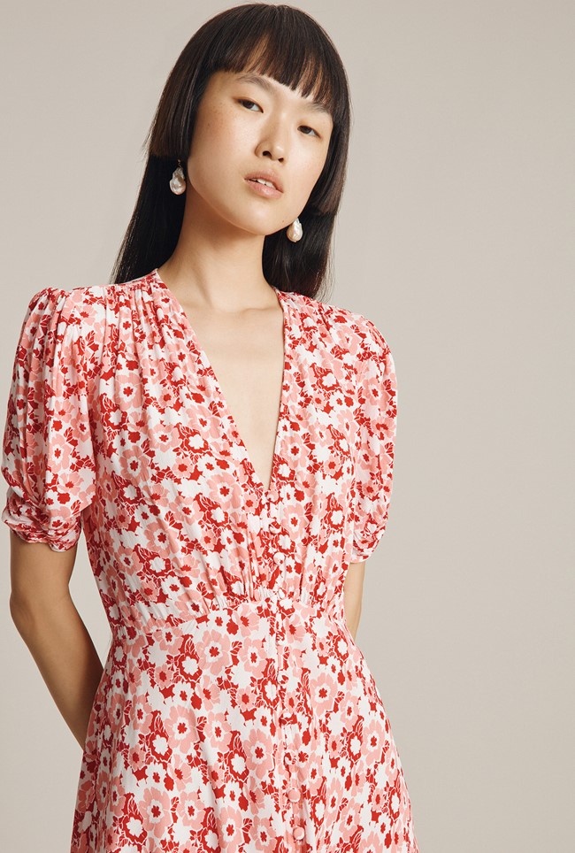 Flo Pink Floral Dress | Ghost London