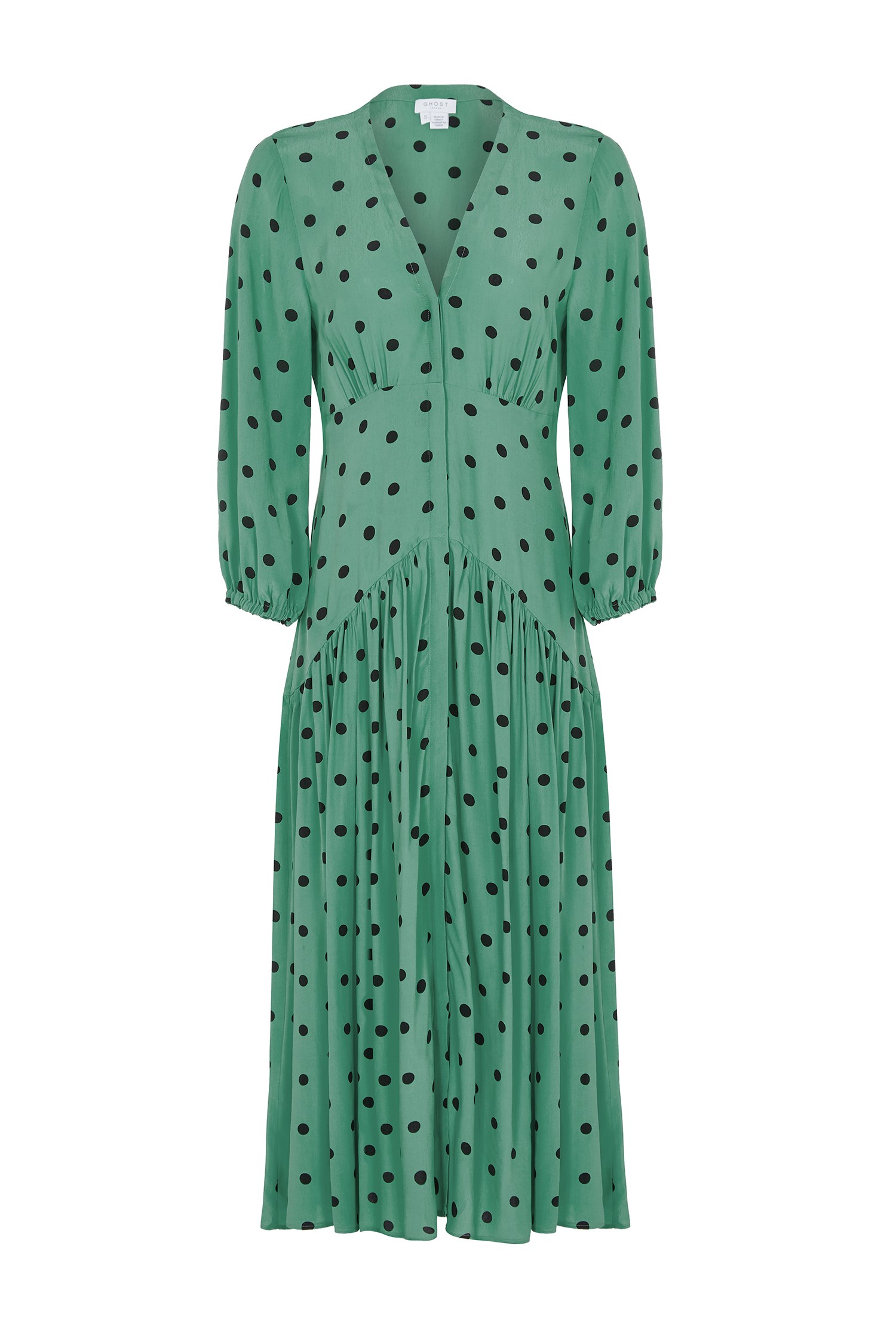 Alyanna Green Spot Dress | Ghost London