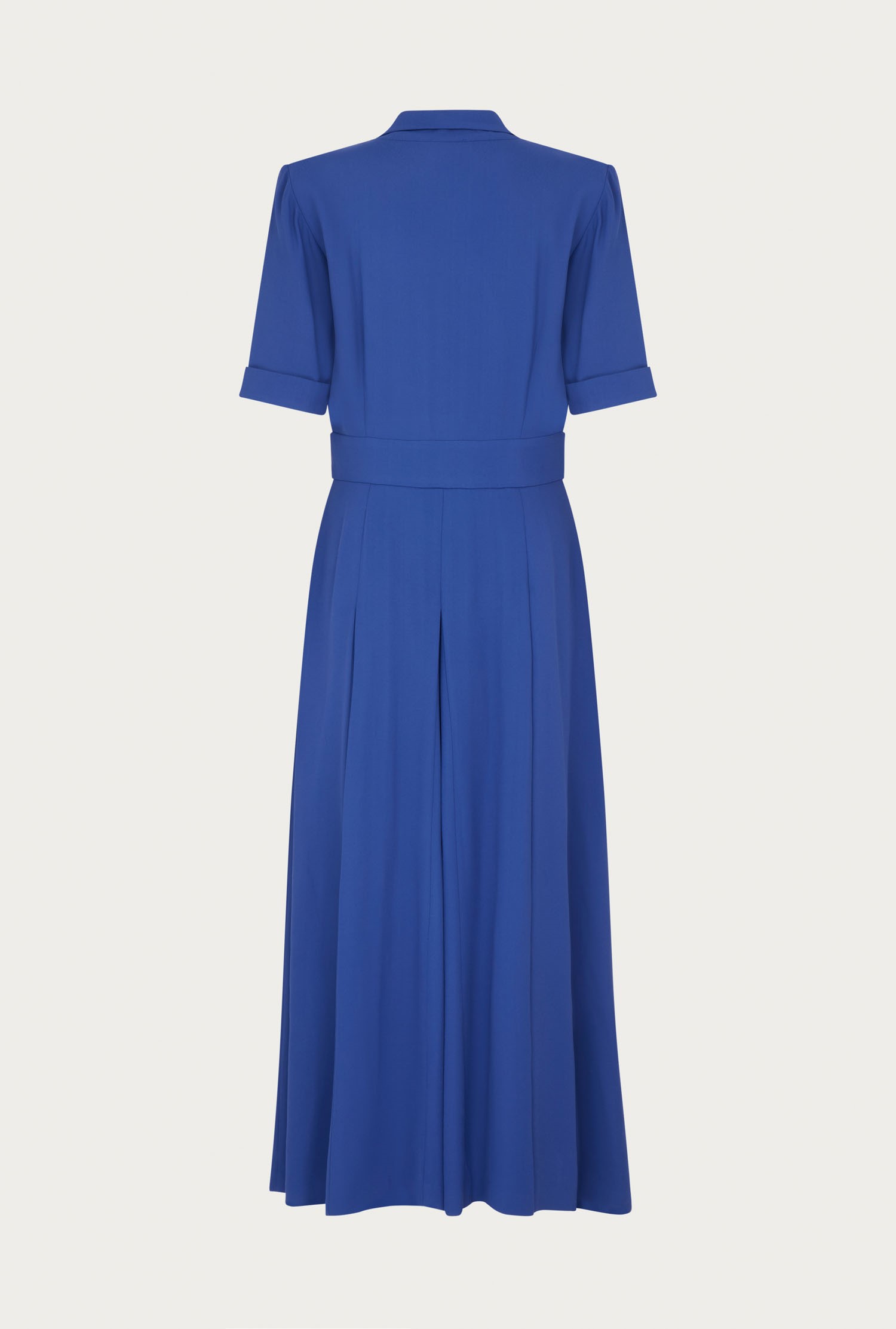 Birdy Blue Satin Back Crepe Midi Dress | Ghost London