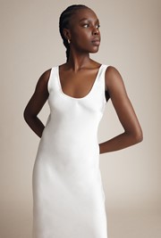 Palm Satin Midi Slip Dress