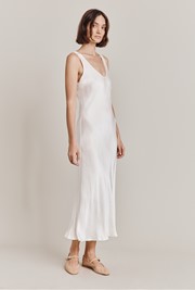 Palm Satin Midi Slip Dress