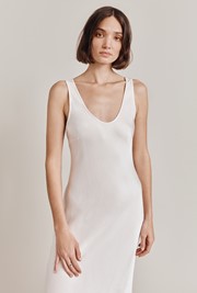 Palm Satin Midi Slip Dress