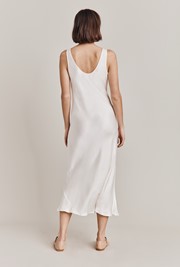 Palm Satin Midi Slip Dress