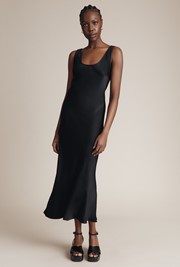 Palm Satin Midi Slip Dress