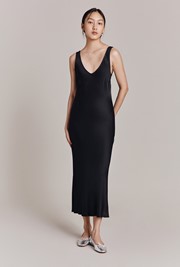 Palm Satin Midi Slip Dress