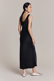 Palm Satin Midi Slip Dress