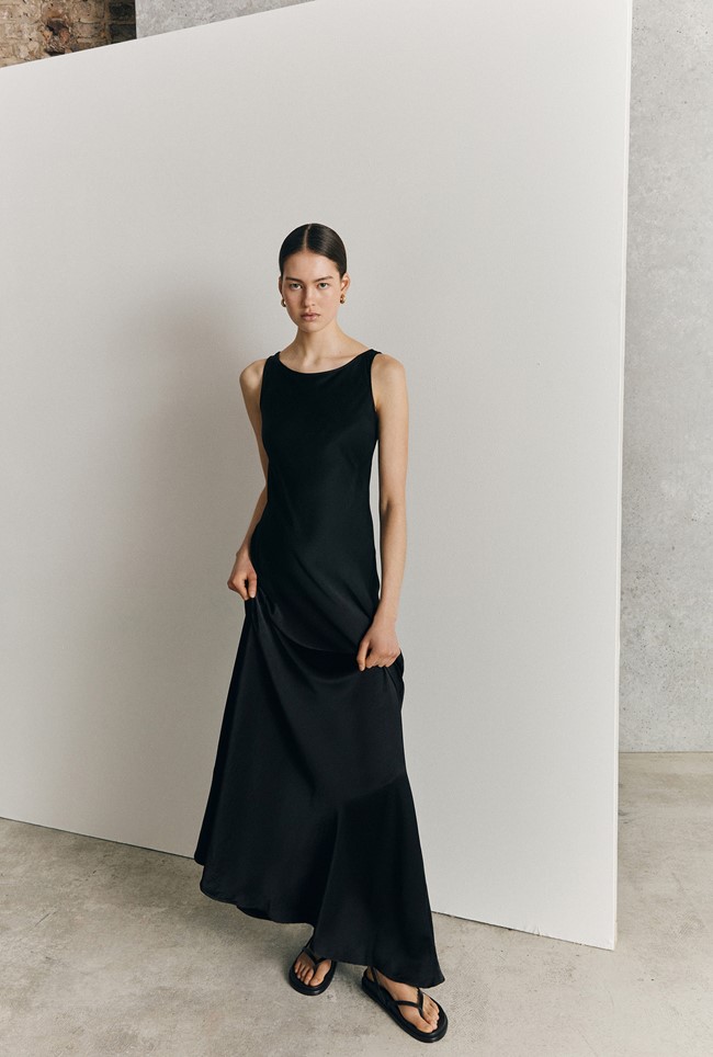 Callie Satin Maxi Dress