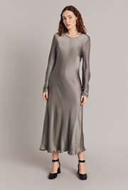 Mari Satin Midi Dress