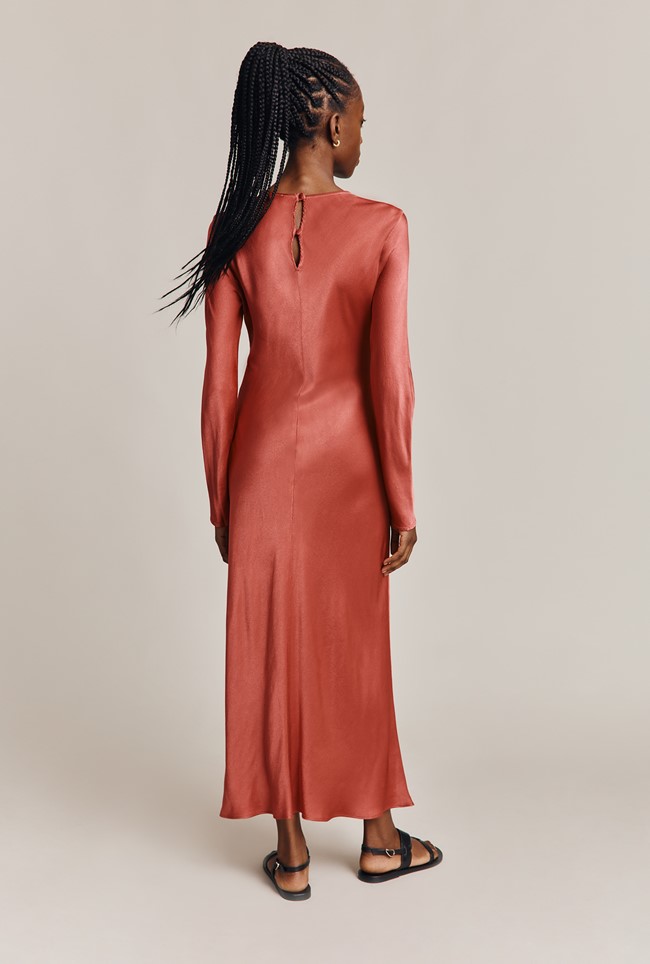 Mari Satin Midi Dress