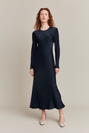 Mari Satin Midi Dress