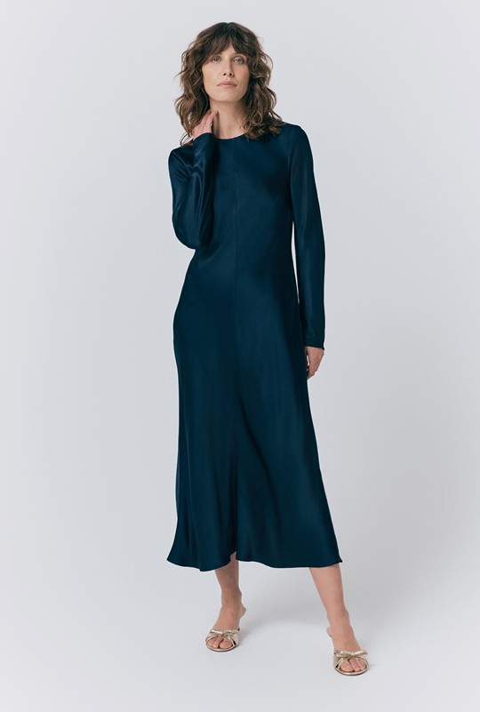 Mari Satin Midi Dress