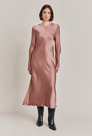 Mari Satin Midi Dress