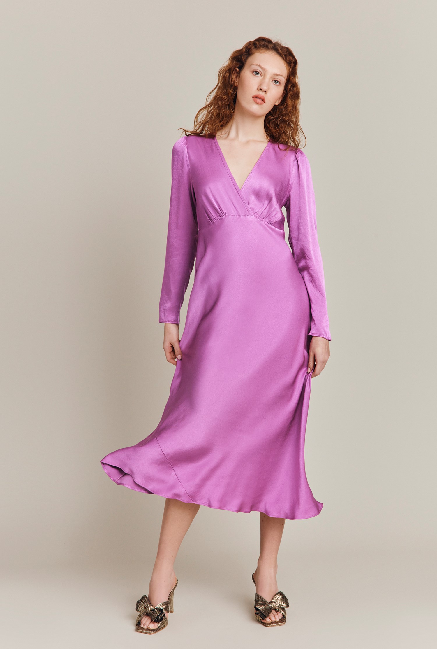 Mauve shop satin dress