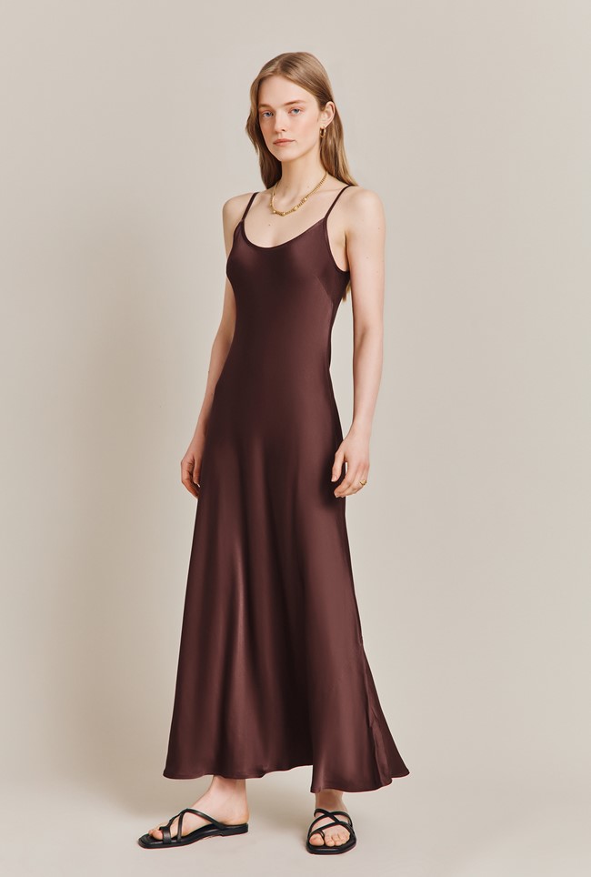 Joelle Satin Midi Dress