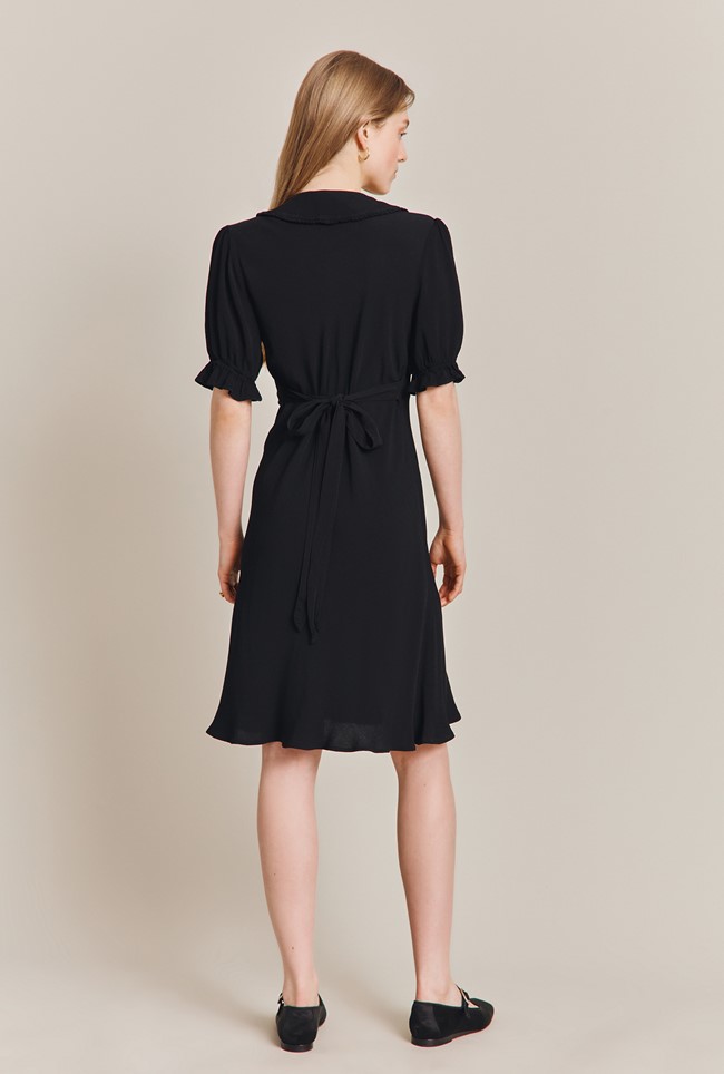Lili Black Crepe Knee Length Dress