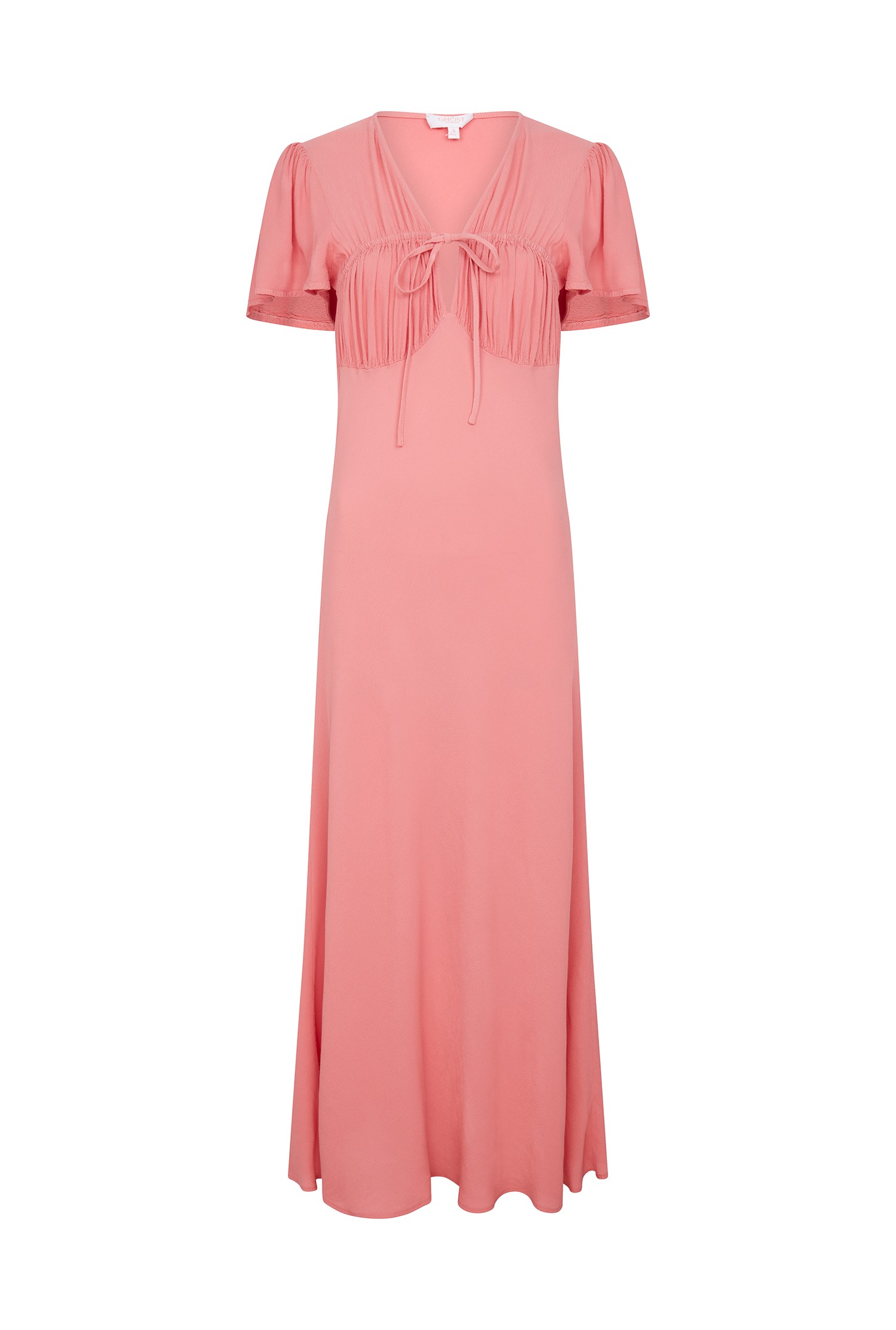 Laura Pale Rose Crepe Midi Dress Ghost London