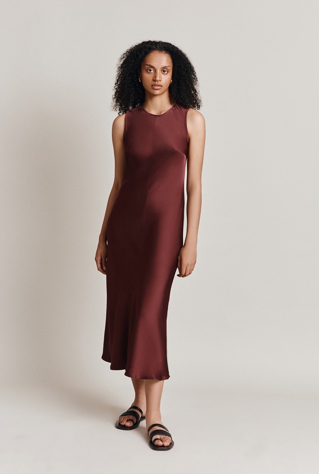 Steph Satin Midi Dress