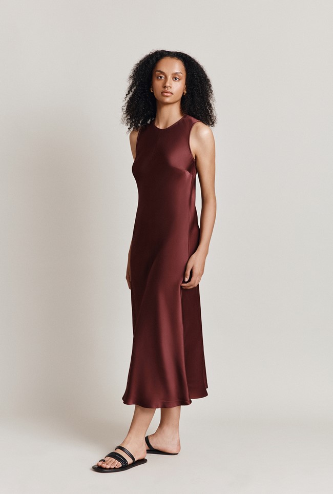 Steph Satin Midi Dress