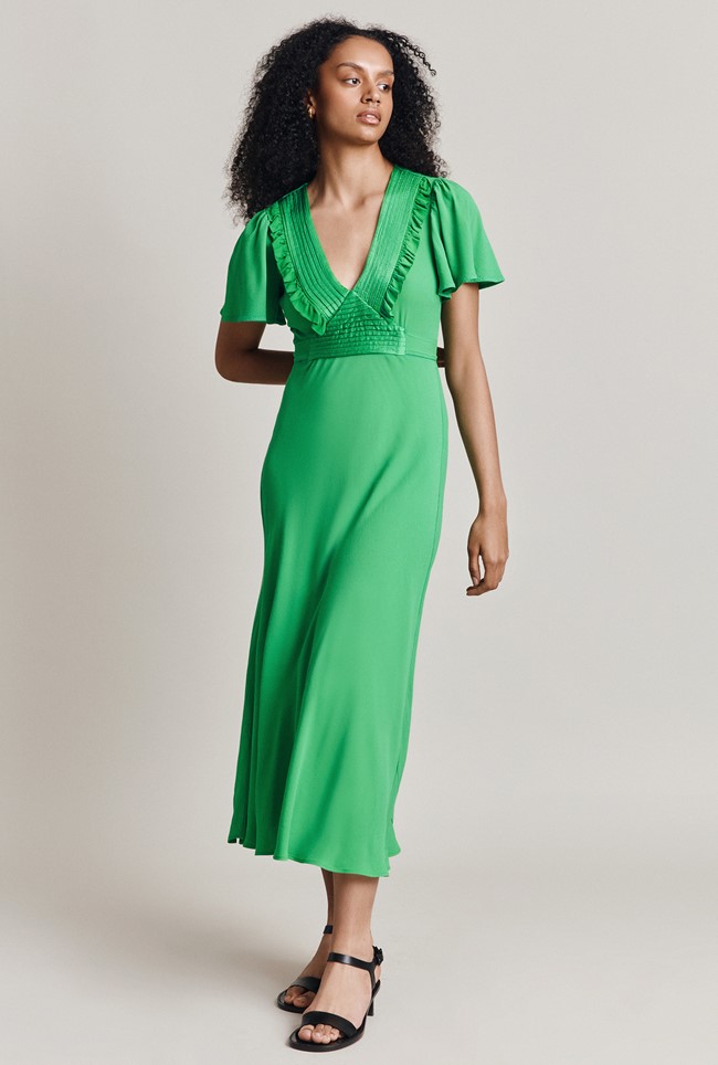 Daisy Crepe Midi Dress
