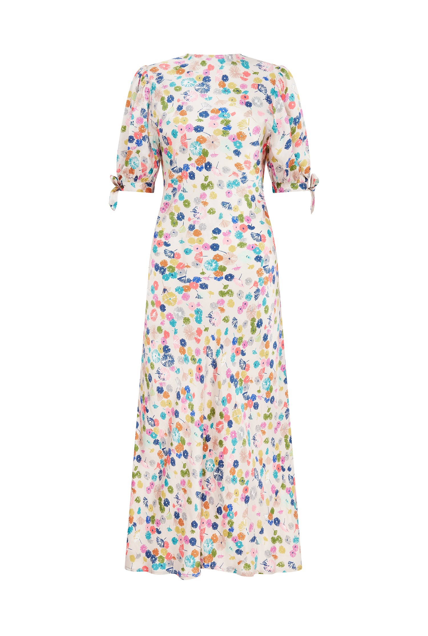 Josephine Pink Petals Satin Midi Dress | Ghost London