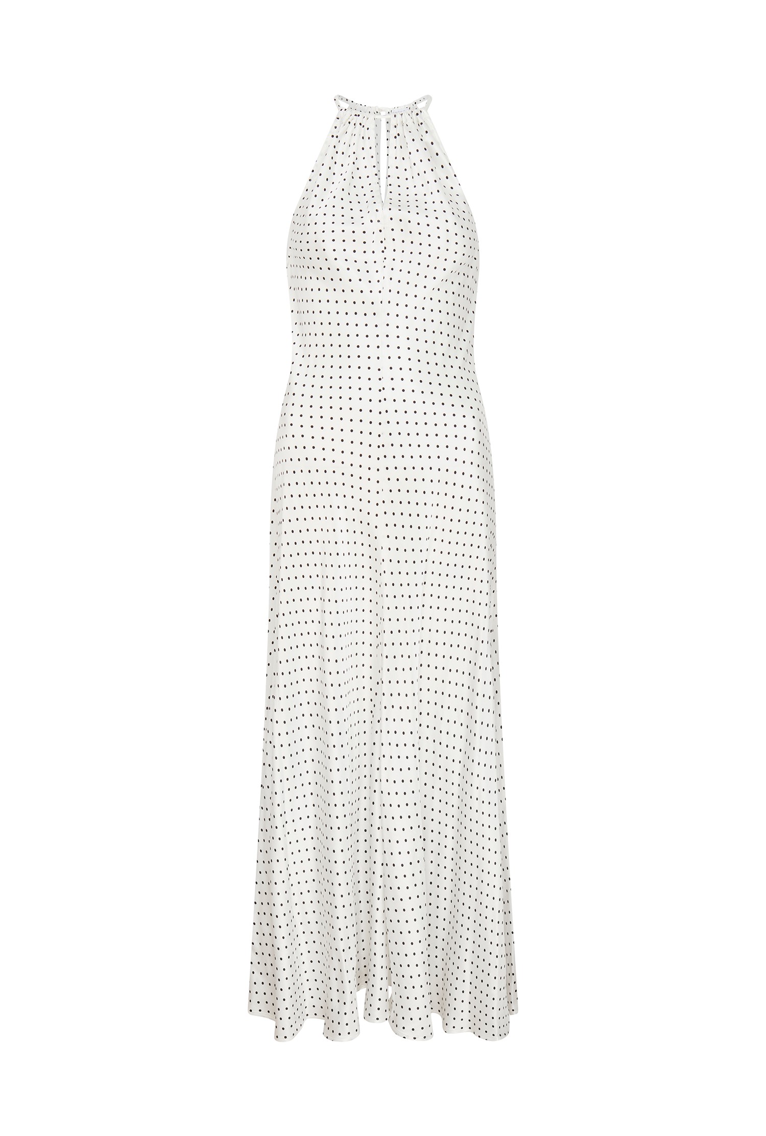 Alena White Spot Satin Midi Dress | Ghost London