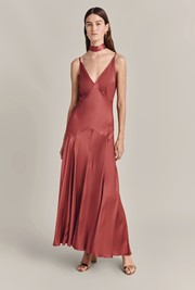 Elodie Satin Midi Dress