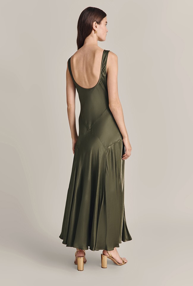 Maisie Satin Midi Dress