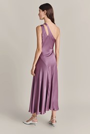 Rose One Shoulder Satin Midi Dress