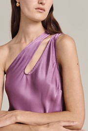 Rose One Shoulder Satin Midi Dress