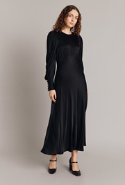 Fiona Satin Midi Dress