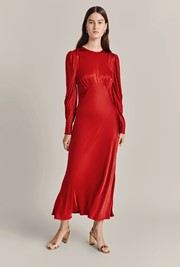 Fiona Satin Midi Dress