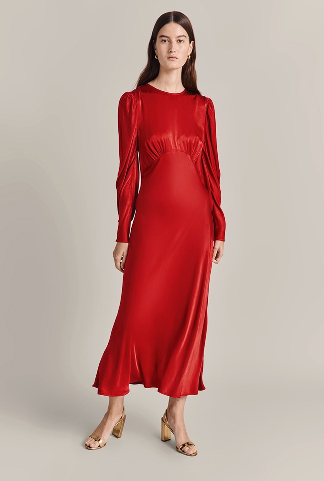 Vintage Evening Dresses, Vintage Formal Dresses Fiona Satin Midi Dress £159.00 AT vintagedancer.com