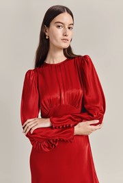Fiona Satin Midi Dress