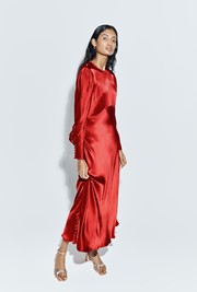 Fiona Satin Midi Dress