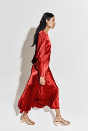 Fiona Satin Midi Dress
