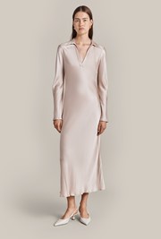 Maira Satin Midi Dress