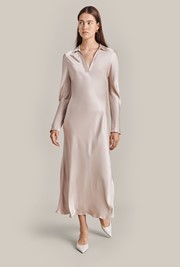 Maira Satin Midi Dress