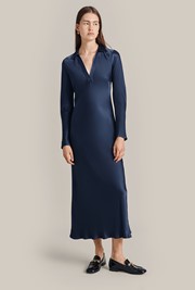 Maira Satin Midi Dress