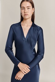 Maira Satin Midi Dress