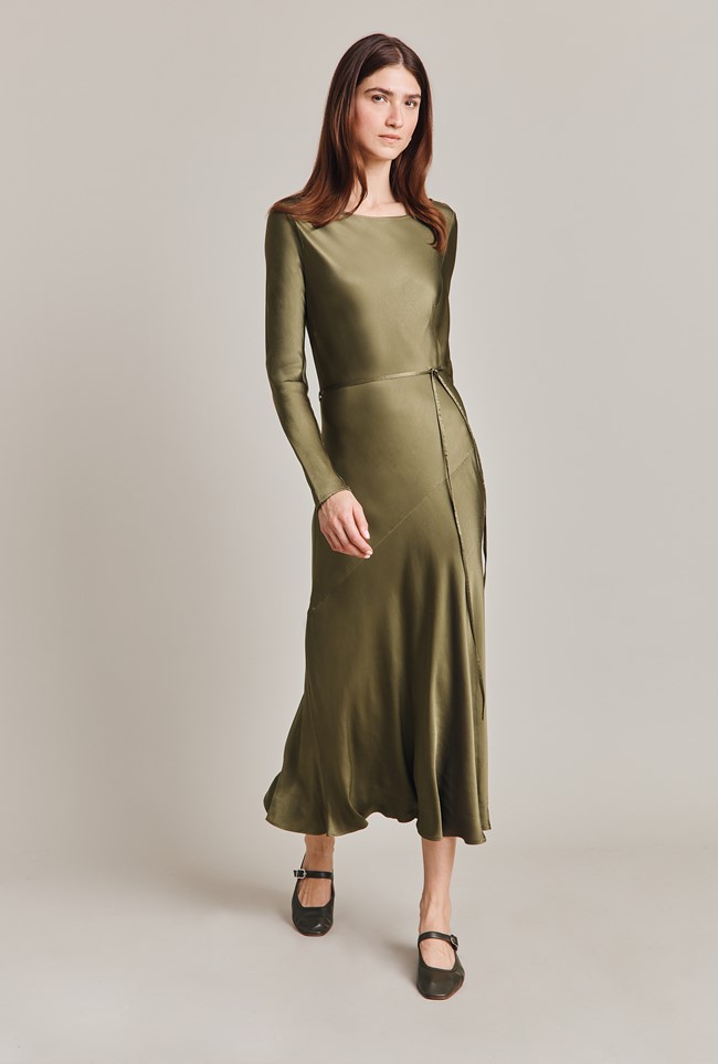 Victoria Satin Midi Dress