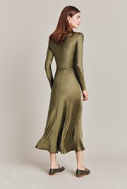 Victoria Satin Midi Dress