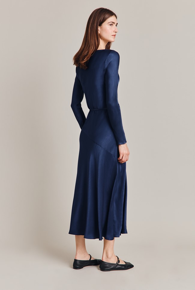 Victoria Satin Midi Dress